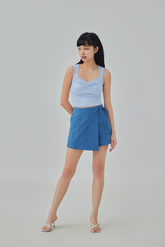 Natalie Self-Tie Ribbon Wrap Skort
